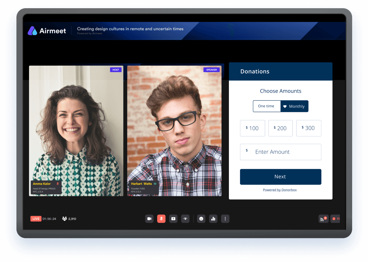Donorbox + Airmeet: Virtual Fundraising Events Made Easy