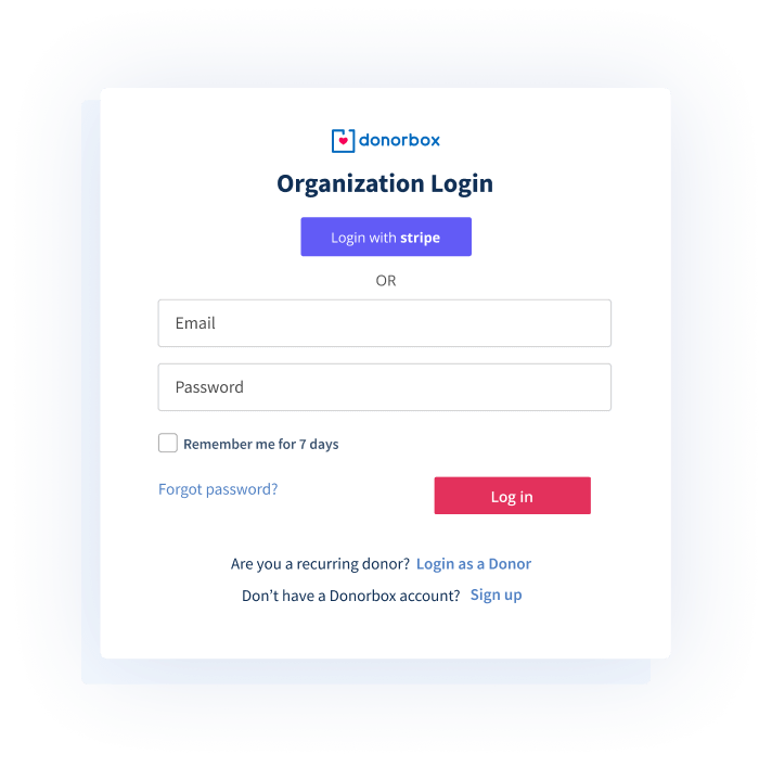 Inicia sesión en Donorbox