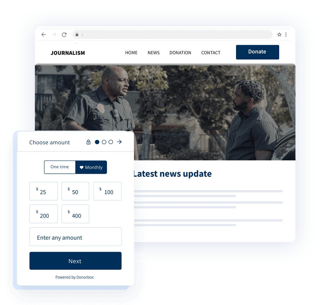 Ofrece una experiencia de donante increíble en el sitio web de tus reportajes