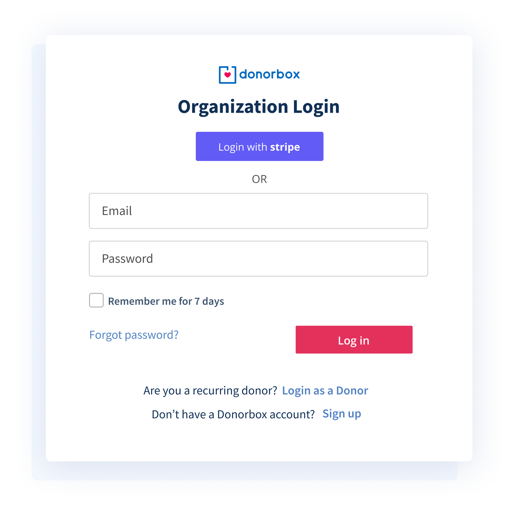 Sign in to Donorbox