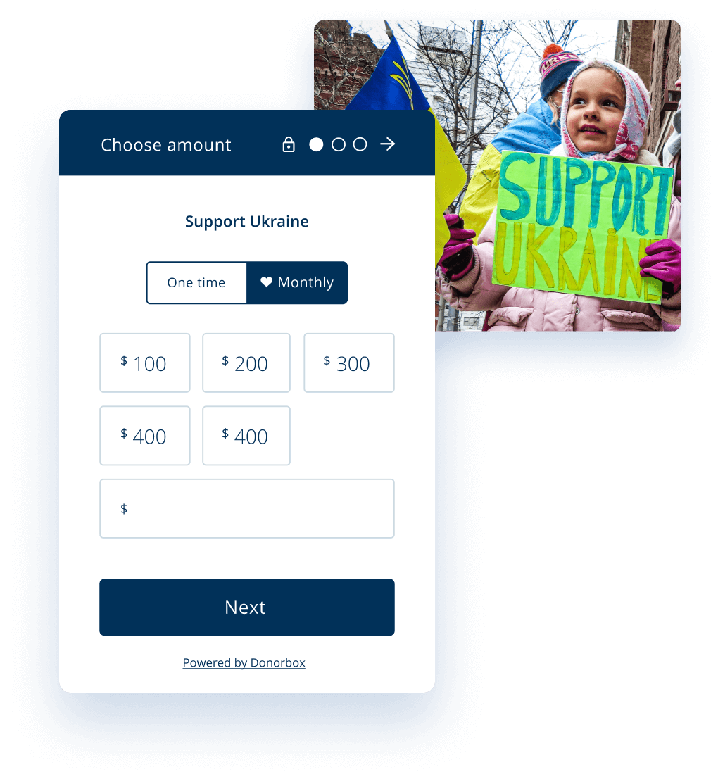 Embed a donation form widget directly on your webflow donation page, strategically placed to catch your donor’s eye!