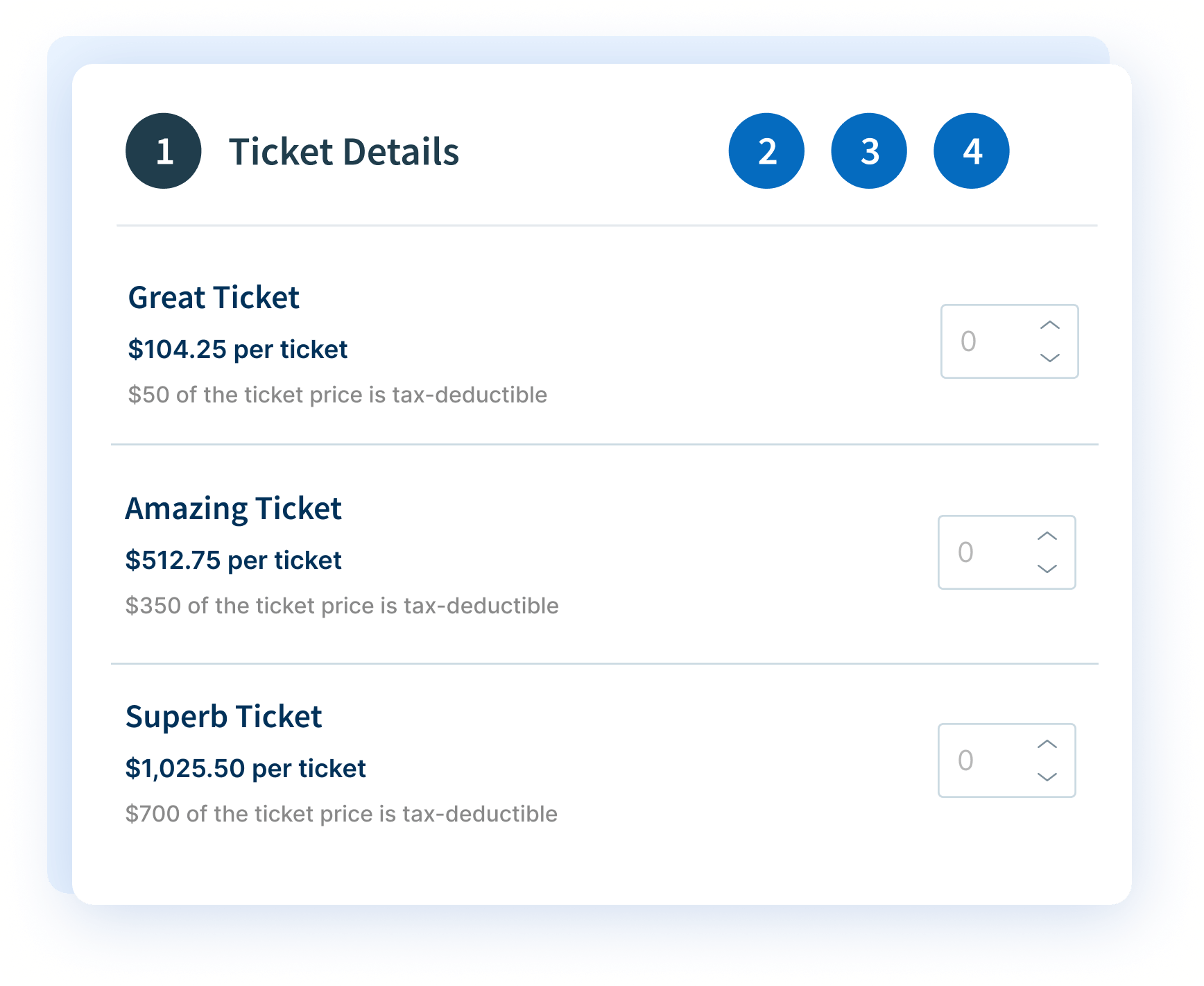 Créez des types de billets illimités